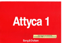 Bang & Olufsen - Attyca_1-Owners-Manual